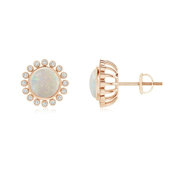 Details about   4Ct Round Cut Morganite Diamond Push Back Halo Stud Earrings 14K Rose Gold Over